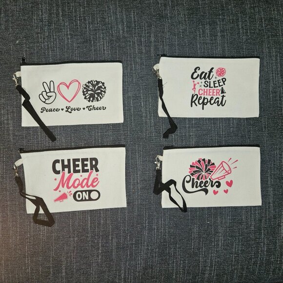 Lot of 4 Canva pouches with zipper - Picture 1 of 11